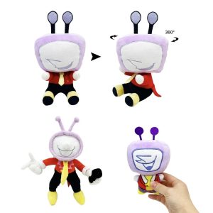パープルの360度回転テレビ頭キャラクターぬいぐるみ