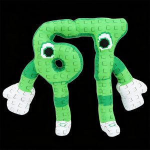 ピクセル風 グリーン 数字の6と7 キャラクター ぬいぐるみ