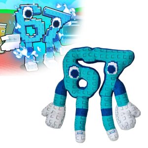67 キャラクター ピクセル風 青色 ぬいぐるみ