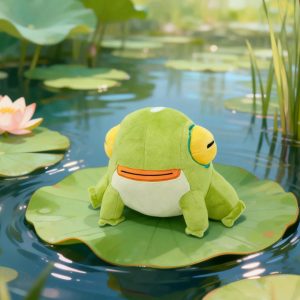 もちもち 緑 の 寝顔 カエル ぬいぐるみ
