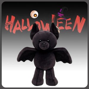 キュートな 牙付き 黒コウモリ ぬいぐるみ