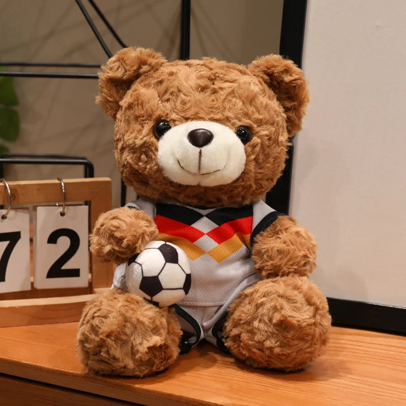 クリーム色のサッカー ドイツ代表 ユニフォーム テディベア ボール付き - 画像 (8)