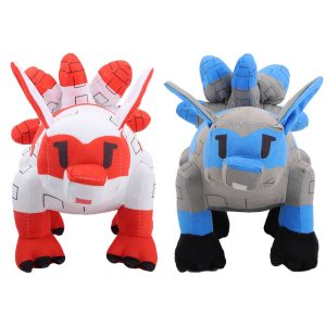 赤と白のブロックデザイン クリーチャー ぬいぐるみ