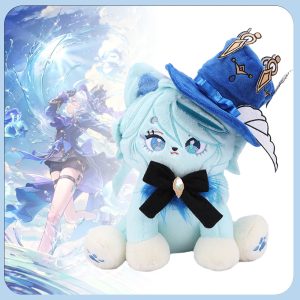 原神 フリーナ 可愛いアクアブルー 帽子付き ぬいぐるみ