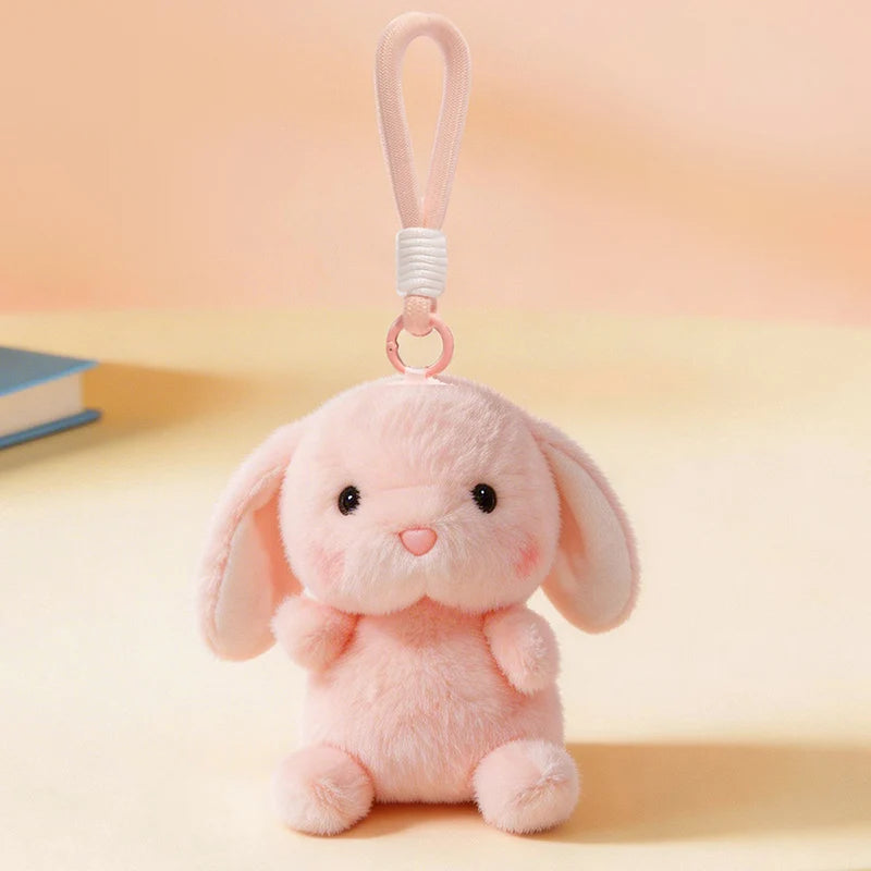 ふわふわの白い子犬ぬいぐるみキーホルダー - 画像 (12)