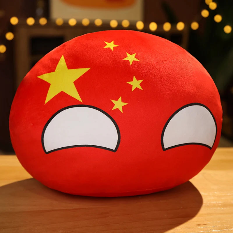 カントリーボール 赤い 中国国旗柄と 共産主義デザイン ぬいぐるみ - 画像 (19)
