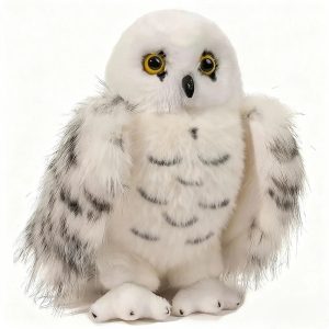 リアルなシロフクロウ ぬいぐるみ ふわふわの白い羽