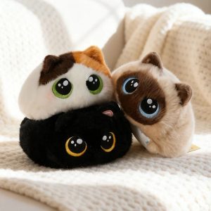大きな瞳が可愛い ふわふわ猫ぬいぐるみ 3種セット