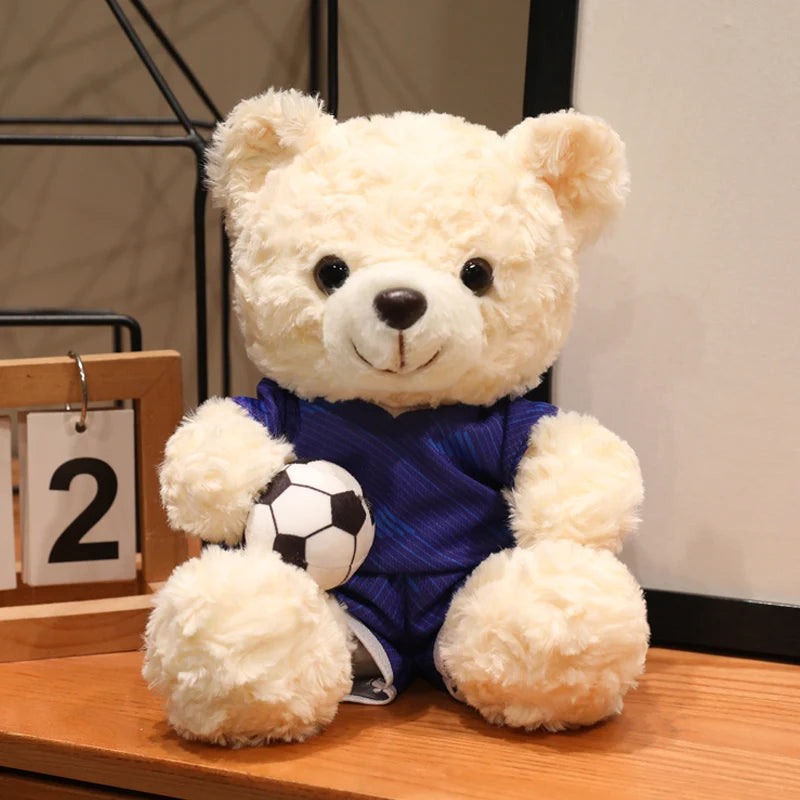 クリーム色のサッカー ドイツ代表 ユニフォーム テディベア ボール付き - 画像 (7)
