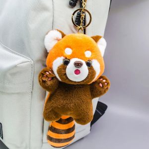 可愛いしましましっぽのレッサーパンダ ぬいぐるみキーホルダー