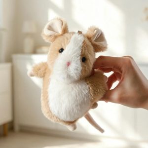 ふわふわ タン&ホワイト ハムスター マスコット