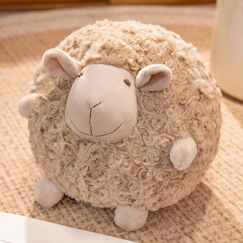 丸い もこもこ ひつじの寝顔 ぬいぐるみクッション - 画像 (8)