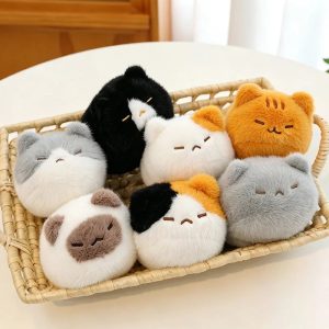 モコモコ ねむねむ顔 猫 ぬいぐるみポーチ 多種類