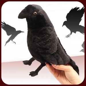 ふわふわ黒いカラスのぬいぐるみ