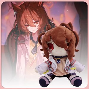 デフォルメ茶髪馬耳ぬいぐるみ 白いジャケットの鍵飾り
