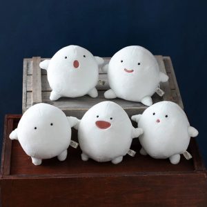 白いふわふわ ころんとした 表情豊かなミニぬいぐるみ