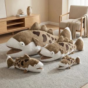 茶色 斑点模様の ふわふわ お魚 ぬいぐるみ