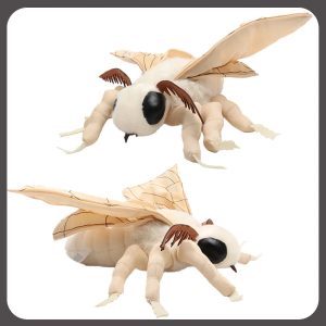 ふわふわ クリーム色の大きな目 カイコガ ぬいぐるみ