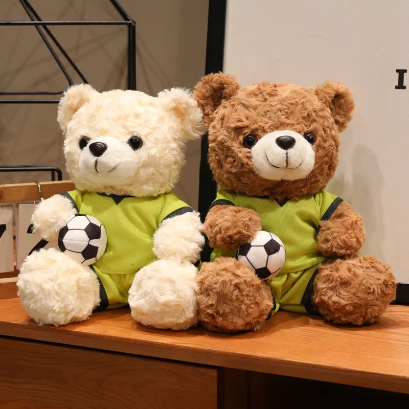 クリーム色のサッカー ドイツ代表 ユニフォーム テディベア ボール付き - 画像 (4)