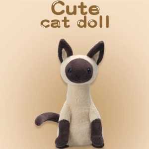 可愛いシャム猫風 長い首のぬいぐるみ