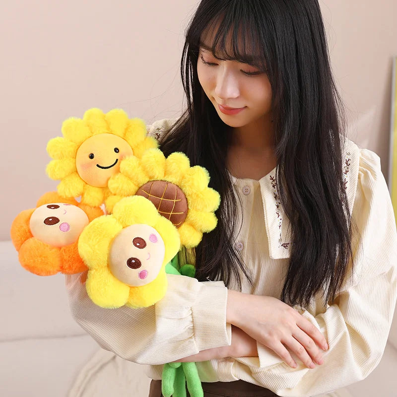 ふわふわ 茎付き カラフル お花 ぬいぐるみ - 画像 (3)