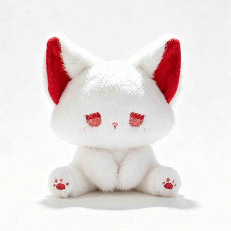 眠そうな目の黒猫ぬいぐるみ ネオングリーン耳 - 画像 (10)