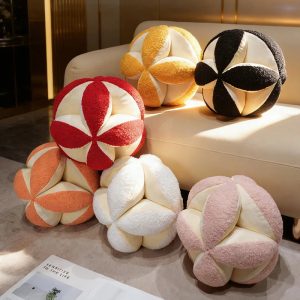 もこもこ ボール型 アクセント クッション 花びらデザイン