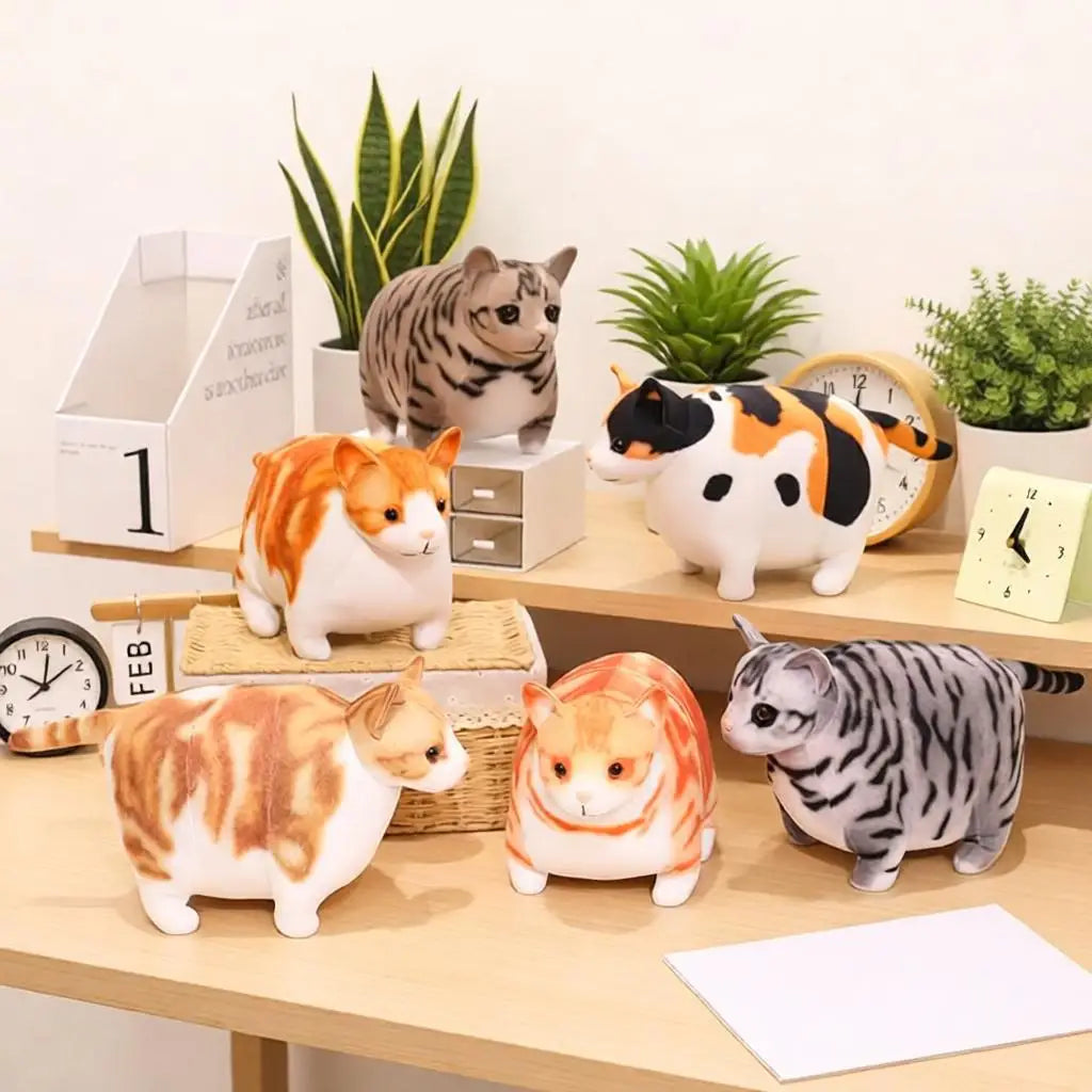もっちり茶トラ猫 ぬいぐるみ 大小セット キーホルダー付き - 画像 (6)