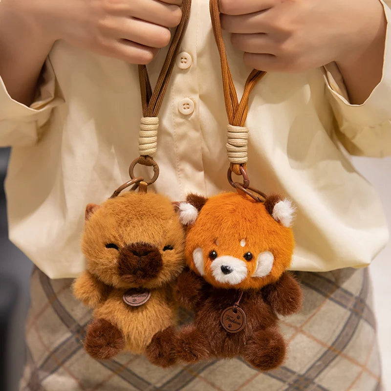 ふわふわ動物のタグ付きぬいぐるみキーホルダー - 画像 (2)