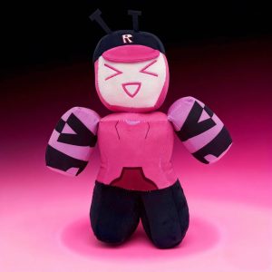ピンク ロボット風 Rロゴ キャップ ぬいぐるみ
