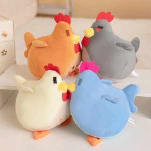 ピクセル風 ふわふわ まん丸 にわとり ぬいぐるみ
