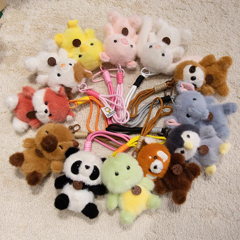 ふわふわ動物のタグ付きぬいぐるみキーホルダー - 画像 (5)