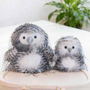 ふわふわ グレー&ホワイト シロフクロウ 親子 ぬいぐるみ セット