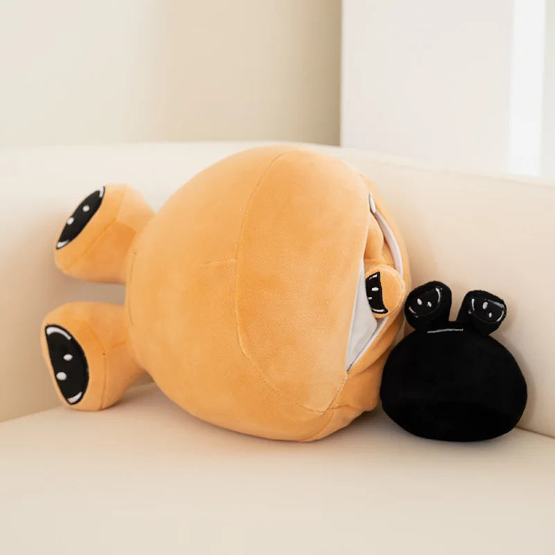 大きな目のアプリコットカラー ふわふわクッション - 画像 (11)
