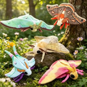 ふわふわ カラフル リアルな 蛾のぬいぐるみ 多彩なデザイン