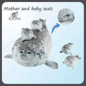ふわふわ ゴマフアザラシ 親子 収納ぬいぐるみ