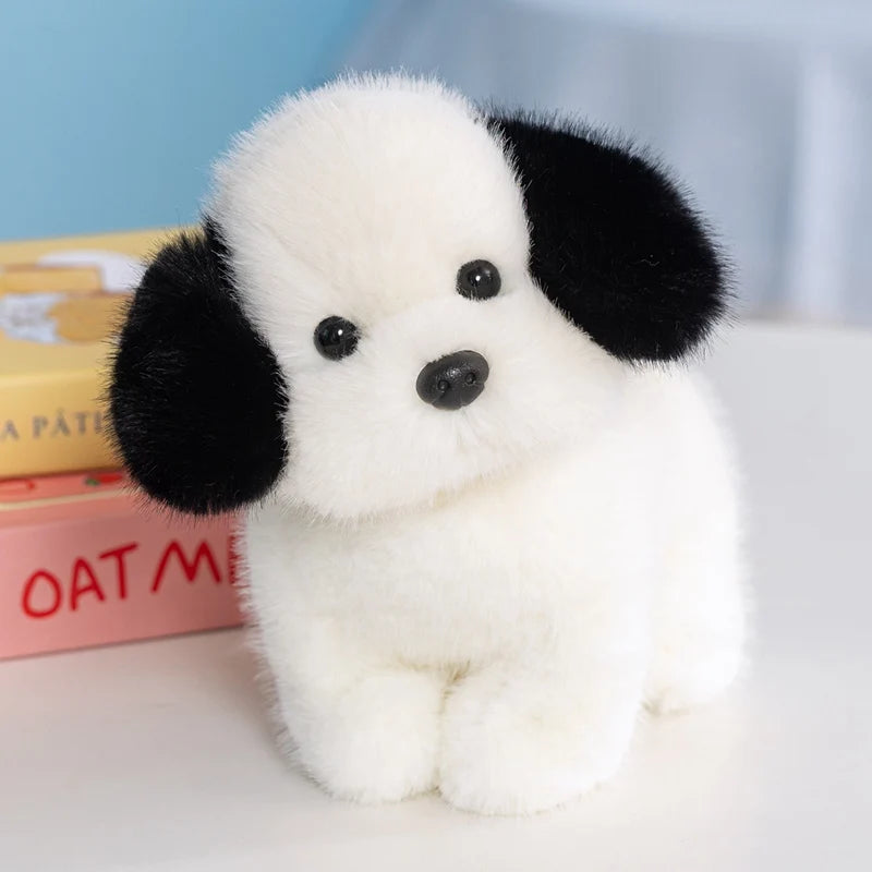 犬 ぬいぐるみ ふわふわ 白黒と白い可愛い子犬 - 画像 (8)