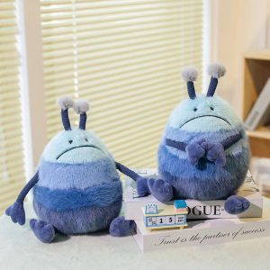 青紫グラデーション 困り顔 ふわふわ ぬいぐるみ