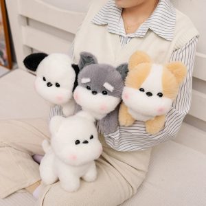 癒し系 もちもち 頬紅 子犬 ぬいぐるみ