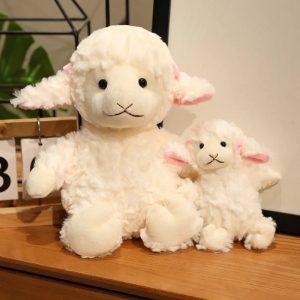 ふわふわの白いひつじのぬいぐるみ 親子セット