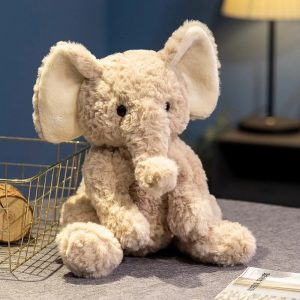 かわいい ふわふわ ベージュ ゾウのぬいぐるみ