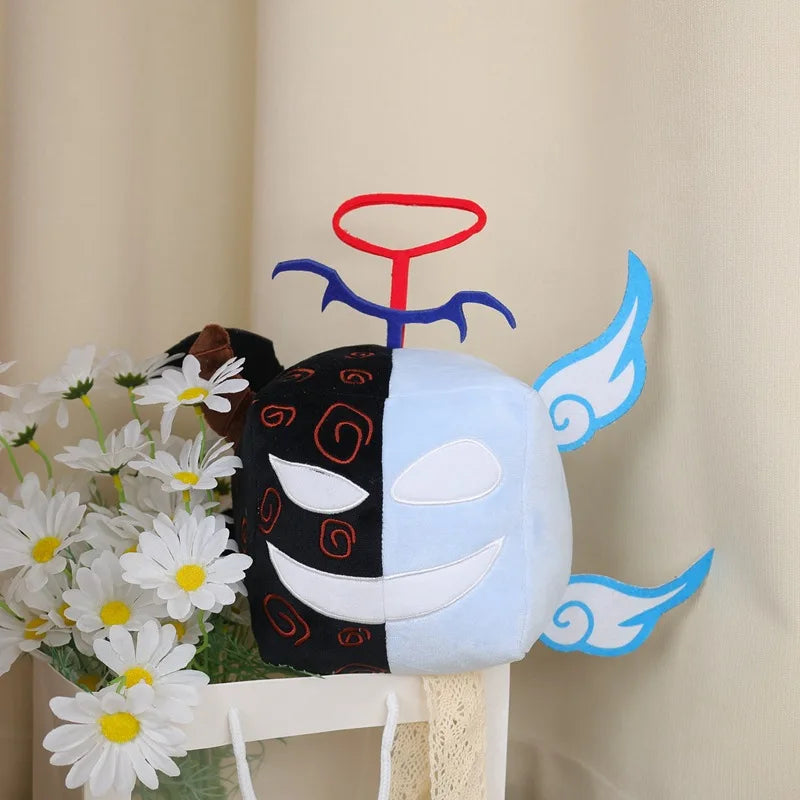 角付き 紫と水色の キューブ型 モンスターぬいぐるみ - 画像 (3)