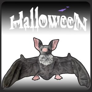 ハロウィン ふわふわ ダークグレー コウモリ ぬいぐるみ