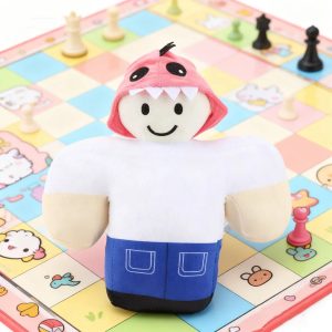 ロブロックス風 スマイル顔のサメパーカーぬいぐるみ