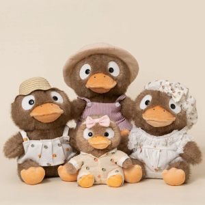 カントリー風 着せ替え アヒル 親子 ぬいぐるみ