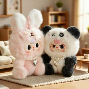 キュートな もこもこ アニマル 着ぐるみ パール ネックレス マスコット