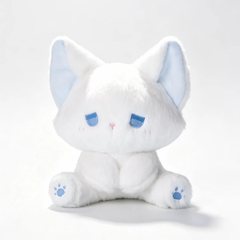 眠そうな目の黒猫ぬいぐるみ ネオングリーン耳 - 画像 (9)