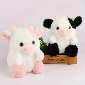 かわいいふわふわ子牛のぬいぐるみ 白黒&ピンク選べる