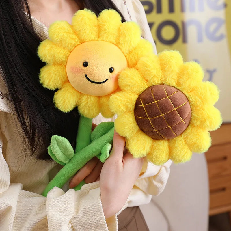 ふわふわ 茎付き カラフル お花 ぬいぐるみ - 画像 (2)