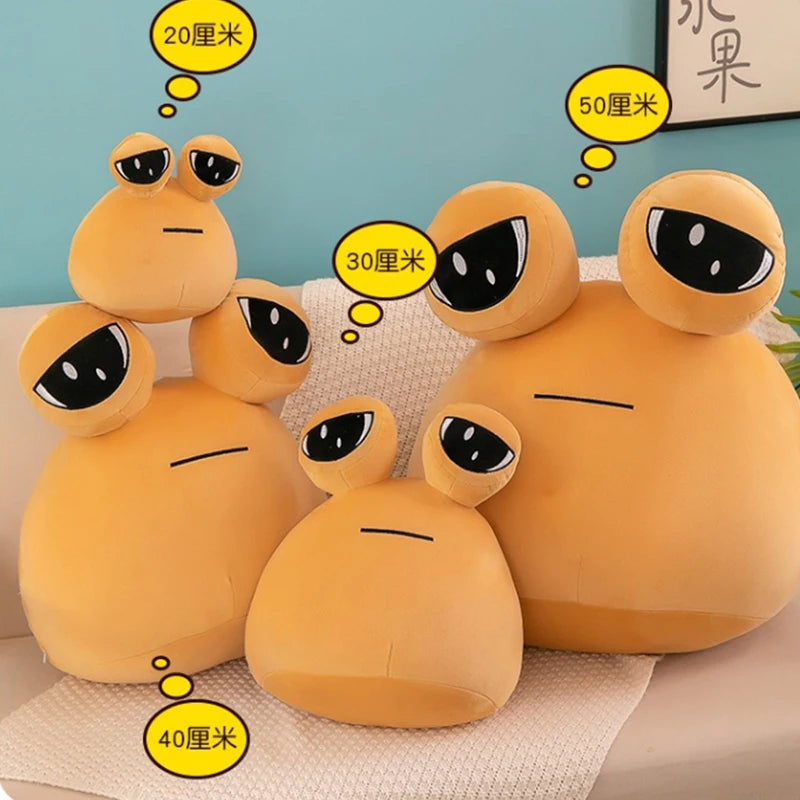 大きな目のアプリコットカラー ふわふわクッション - 画像 (6)